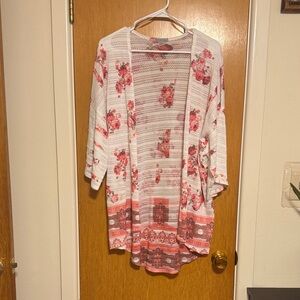 Charlotte Russe Pink and Red Knit Cardigan